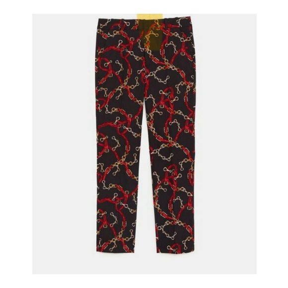Zara Chain Print Cigarette Pants Size Small - Picture 3 of 9